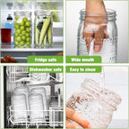 Mason Jars 32 Oz with Lids Wide Mouth 4 Pack, Glass Jars Canning Jars Large for Centerpieces Pickling Storage Food Meal Prep Salad Jam