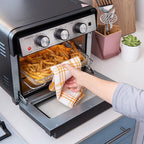 Moss & Stone Air Fryer Oven, 6-in-1 Toaster Oven 23 Quart, Airfryer Toaster Oven For Roast, Bake, Broil, Stainless Steel Accessories Included, Black Convection Oven Countertop.