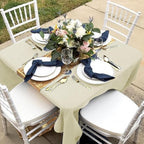 Fitable 6 Pack Square Tablecloths - 70 x 70 Inches - Stain Resistant and Reusable Table Clothes, Ivory Polyester Fabric Table Covers for Dining, Card Tables, Coffee Tables