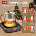 PUSEE Large Candle Warmer Plate with 6H Auto Shut Off, Coffee Mug Warmer with 3 Temp Settings,Wax Candle Warmer Safely Releases Scents Without a Flame,Tea Cup Warmer for Desk in Your Home & Office
