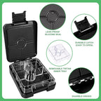 Bento Lunch Box Set With 10oz Soup Thermo, Leak-proof Lunch Containers with 4 Compartment, Kids Hot Thermo Food Jar/Insulation Lunch Bag, Food Containers for School (Black)