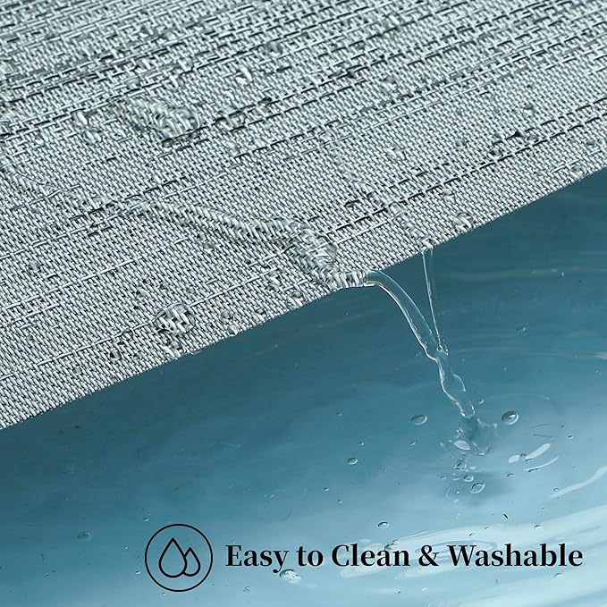 Leetaltree Grey Placemats, Heat Resistant Non-Slip Place mats for Dining Table, Washable Durable PVC Vinyl Woven Table Mats (Set of 24)