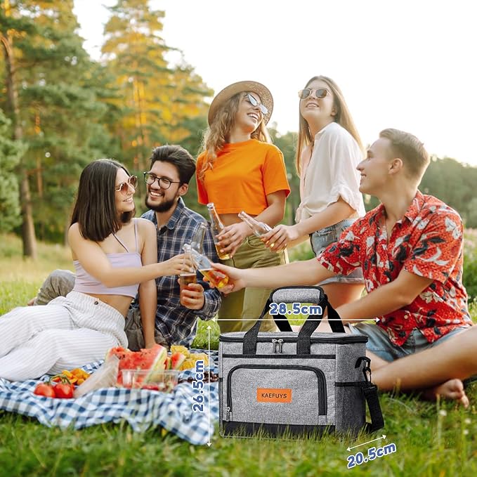 Insulated Cooler Bag for Men/Women 15L Soft Cooler Bag with Adjustable Shoulder Strap, Leakproof for Work, Camping, Travel, Picnic