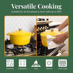 Larder & Vine Enameled Cast Iron 5.7qt Dutch Oven Pot with Lid | Bread Baking | Compatible on All Cooktops & Oven Safe to 500° F | Great for Sourdough Bread | Limoncello