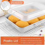 Herogo Baking Pan with Lid, 8 x 10 Inch Nonstick Rectangle Stainless Steel Cake Pan Sheet, Deep Cakes Bakeware with Lid for Brownies Casseroles, Non Toxic & Dishwasher Safe, Set of 2