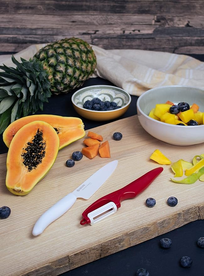 Kyocera Advanced Ceramic Vertical Double Edge Blade Peeler, Black