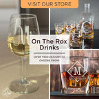 On The Rox Drinks (P-Monogram)- 4 Piece Set of 11 Ounce Engraved Heavy Base Rocks Glasses Elegant Glass-Multi-Purpose Beverage-Rocks Glass- Gift for any Occasion