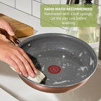 T-Fal Preserve Ceramic Nonstick Frying Pan Skillet 12-inch, Oven Broiler Safe up to 350°F, Cookware, InoCeram Glide Technology, Frying Pan, Skillet Pots & Pans, Rose Gold