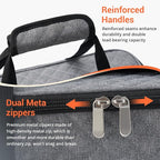 Casserole Carrier - Large Portable Insulated Food Carrier for Hot or Cold Food, Lunch Tote Warmer or Cooler Bag, Lasagna Lunch Bag for Work Picnic Hiking Beach - Fits 16" x 10"Baking Dish-Grey