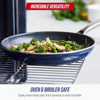 Blue Diamond 8 Inch Nonstick Frying Pan, PFAS Free Ceramic Egg and Omelette Pan, Diamond Infused Nonstick Skillet, Dishwasher & Oven Safe, Durable, Non Toxic, Metal Utensil Safe, Blue