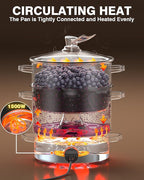 PYY Steam Juice Extractor Electric- 11QT Fruit Vegetables Steam Juicer for Canning, 3-Layer Stainless Steel with Tempered Glass Lid, Hose, Jelly, Syrup, Clamp Steamer Extractor for Making Juice