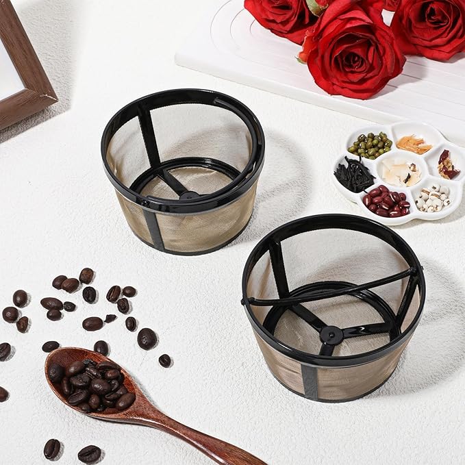 8 Packs Reusable Coffee Filter Basket for Mr. Coffee 4-5 Cup, Nylon Mesh Coffee Filter with Handle For Mr. Coffee, Black & Decker Most Coffeemakers and Brewers Universal