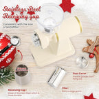 Electric Coffee Grinder Burr Espresso Coffee Bean Grinder Small Automatic Stainless Steel Coffee Mill With Brush, Creamy White