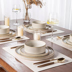 AmorArc Ceramic Dinnerware Sets, Handmade Reactive Glaze Stoneware Plates and Bowls Sets,Highly Chip and Crack Resistant | Dishwasher & Microwave Safe Dishes Set, Service for 6 (18pc)