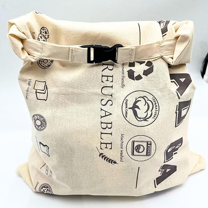 2-Packs Reusable Bread Bag for Sourdough Bread and Homemade Bread with Snap on Bread Bag for Longer Freshness，Household Fruit,Food Storage Bag (17x16 in)