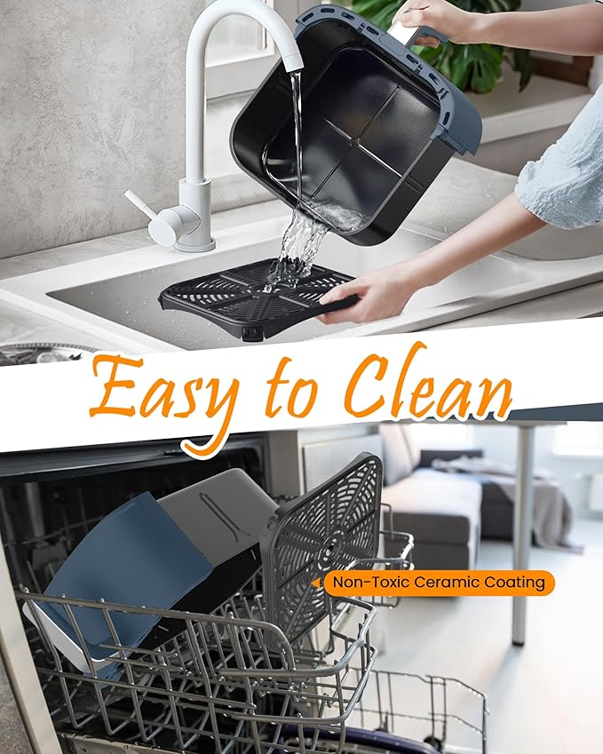 Nuwave Brio Plus 6-in-1 Air Fryer, 7-Qt Large Capacity, 50°F–400°F Precise Temp Control, Non-Toxic PFAS-Free Nonstick, Air Fry, Bake, Roast, Toast, Dehydrate, Reheat, 100 Presets, Dishwasher Safe