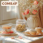 ComSaf Airtight Glass jar with lid 17oz, Glass Storage Containers with Lids, Small Canister, Mason Jars, Minimalist Jar for Kitchen Canning, Overnight Oats, Pickle, Spice, Set of 6