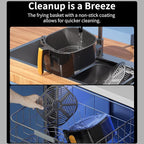 5.8 QT Large Digital Air Fryer with Window for Kitchen Use,Nonstick Made without PFAS, Touchscreen Display,400F,Customized Temp/Time,NonStick Basket,Black