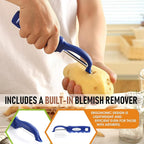 Spring Chef Premium Swivel Vegetable Peeler, Soft Grip Handle and Ultra Sharp Stainless Steel Blades - Perfect Kitchen Peeler For Veggie, Fruit, Potato, Carrot, Apple - Sapphire