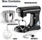 Electric Stand Mixer,10 Speeds Tilt-Head Food Mixer, 3-IN-1 Kitchen Mixer for Daily Cooks with 6 QT Bowl,Dough Hook, Beater, Whisk (Onyx Black)