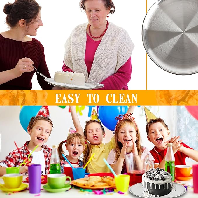 10 Pieces 12 Inch Pizza Pans Bulk Stainless Steel Pizza Pans Reusable Round Bakeware Oven Pizza Trays for Home Restaurant Kitchen Baking Roasting Healthy Rust Free Dishwasher Easy Clean