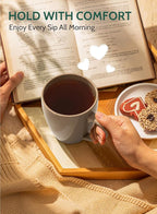 Sweese Porcelain Mugs - 16 Ounce (Top to the Rim) for Coffee, Tea, Cocoa, Set of 4, Neutral Colors