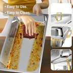 Chafing Dishes for Buffet 4 Pack, 11QT [Large Size and Sturdy] Stainless Steel Food Warmers for Parties Buffet [Elegant Gold and Silver Colors] Catering Supplies Buffet Display