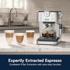 De’Longhi Classic Espresso Machine with Milk Frother, 15-Bar Pump & Temperature Control - Barista Coffee Maker Kit for Espresso, Latte, Cappuccino & Iced Coffee - Italian Stainless Steel Design