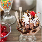 Nostalgia Electric Ice Cream Maker – Parlor Style, Old Fashioned Soft Serve Ice Cream Machine Makes Frozen Yogurt or Gelato in Minutes - Fun Kitchen Appliance – White & Dark Bown - 6 Quart