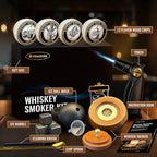 Cocktail Smoker Kit for Drinks with Torch, 22PCS Whiskey Smoker Gift Set, 12 Wood Chip Flavors, Ice Mold, Stone Cubes & Accessories for Home Bar (No Butane)
