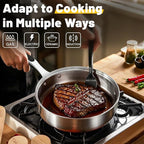 Stainless Steel Pots and Pans Set, 8 Pcs Non Toxic Cookware Set 5 Ply Base, Kitchen Pots Set, Induction Pans Set, Non Toxic 18/8 Dishwasher Safe