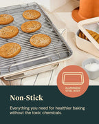 Caraway Nonstick Ceramic Bakeware Set (11 Pieces) - Baking Sheets, Assorted Baking Pans, Cooling Rack, & Storage - Aluminized Steel Body - Non Toxic, PTFE & PFOA Free - Marigold