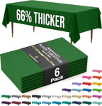 Party Solids 66% Thicker Premium Plastic Table Cloth Rectangle Table Cover 0.5 Mil 6 Pack Emerald Green Table Cloth 54 Inch x 108 Inch Disposable Tablecloth Won't Tear Easily Like Cheap Thin Brands