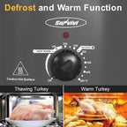 Sunvivi Roaster Oven with Self-Basting Lid, Electric 8-Quart Turkey Roaster Oven with Removable Pan and Rack, Stainless Steel, Grey