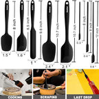 Anaeat Heat Resistant Silicone Spatula Set of 8 - Seamless One-Pieces Design, Non-Stick Rubber Spatulas & Mini Kitchen Scraper Flexible for Non-stick Cookware - Easy Baking, Cooking, Scraping & Mixing
