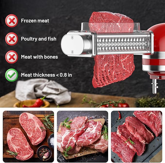 Meat Tenderizer for Kitchenaid Mixer, For Kitchen Aid Meat Tenderizer Attachment for Kitchenaid Stand Mixer, Fully Transparent Food Grade Plastic Cover by Hozodo