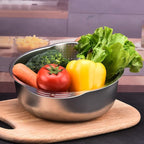 Rice Washer Strainer Bowl, Stainless Steel Washing Bowl for Rinsing Quinoa, Side Drainers Colander for Cleaning Fruits, Vegetables, and Beans - Versatile Kitchen Gadgets