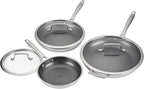 Cuisinart FusionElite+ Nonstick Tri-Ply Stainless Steel Cookware Set, 6-Piece Skillet Cooking Set with PURELYSEAR Ceramic Nonstick Technology, Scratch Proof, Cool Grip Handles, Dishwasher Safe