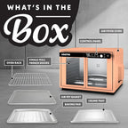 Gourmia French Door Digital Air Fryer Oven - 25-Quart XL Capacity, 12 Presets, Touchscreen, FryForce 360° Tech, Dehydrate, Proof, Slow Cook, Fits 13” Pizza, 1700W, Peach