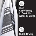 All-Clad Dual-Purpose Kitchen Towels: Highly Absorbent - 100% Cotton, 17"x30" Dish Towels for Cleaning & Drying Dishes & Glassware, 3-Pack, Black