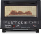 Panasonic FlashXpress Toaster Oven Countertop, 4-Slice Compact Size with Double Infrared Heating, 6 Auto Cook Options and Precise Temperature Control, 1300W - NB-G110P-K (Black)