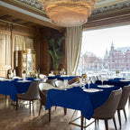 sancua Navy Blue Tablecloths for 6 Foot Rectangle Tables, 6 Pack - 60x102 Inch - Washable Fabric Cloth Table Cloth, Reusable Polyester Table Covers for Wedding Party, Banquet, Independence Day