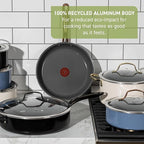 T-Fal Preserve Ceramic Nonstick Frying Pan Skillet 12-inch, Oven Broiler Safe up to 350°F, Cookware, InoCeram Glide Technology, Frying Pan, Skillet Pots & Pans, Rose Gold