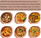 Unglazed Terracotta Ceramic Casserole Dish, Clay Pot, Earthen Pot Cookware with Lid for Dinner and Party, Stockpot for Rice Hot Pot, Stew, Bakeand Serve Oven Safe-Heat Resistant (1.3QT/1.4L)