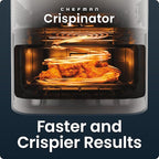 Chefman Crispinator Air Fryer 6-in-1 with 8 Qt capacity, 450°F Max Temp with TurboFry Pro Technology for Fast and Even Results, Viewing Window, Nonstick Ceramic Basket, 10-Pc Liner Starter Pack