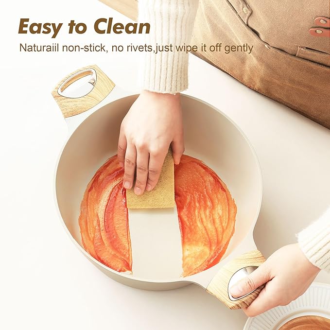 SENSARTE Ceramic Cookware Sets, Pots and Pans Set Nonstick, 20-Piece Induction Cookware, Non-toxic Healthy Non Stick Kitchen Cooking Set with Stay-Cool Handles, PFAS PTFE PFOA PFOS Free