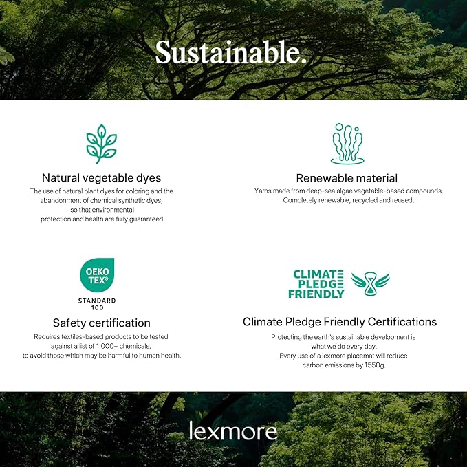 LEXMORE PVC Woven Placemats 8 PCS Wipeable Indoor/Outdoor Table Mats Washable Vinyl Place Mats for Dining Table, Set of 8-Light Brown