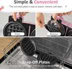 Sunvivi Double Belgian Waffle Maker with Dual Removable Nonstick Plates, Stainless Steel Round Waffle Iron, Fast Preheat, Flip-Style Easy One-Button Operation, PFOA-Free, Pink
