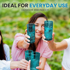 Zulay Kitchen Acrylic Glasses Drinkware - 6 Piece Unbreakable Plastic Tumblers - BPA-Free, Reusable Plastic Drinking Glasses for Home & Outdoors - Lead-Free & Dishwasher Safe - Turquoise - (24oz)