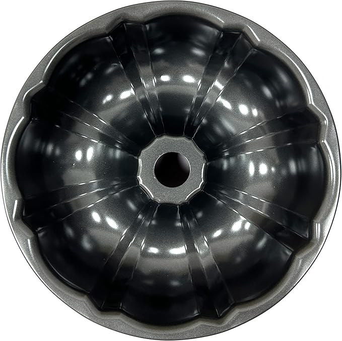 Classic Bakeware 9.5 Inch Non-stick Fluted Cake Pan,Heavy Duty Carbon Steel Tube Baking Mold Red